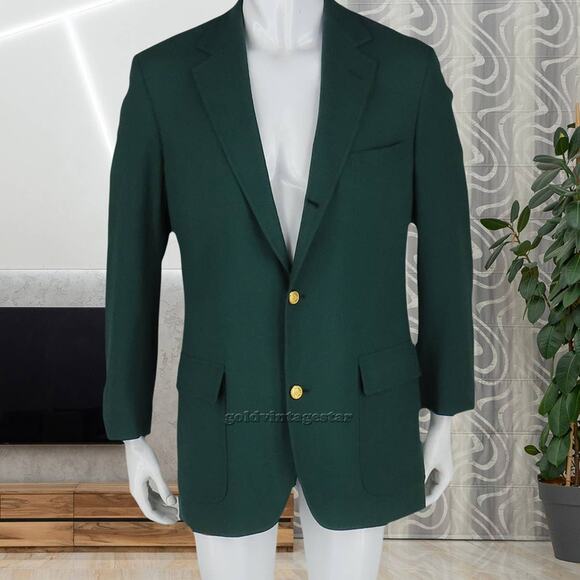 Brook Brothers Emerald Wool Blazer Jacket 41L Sleek - Picture 1 of 8